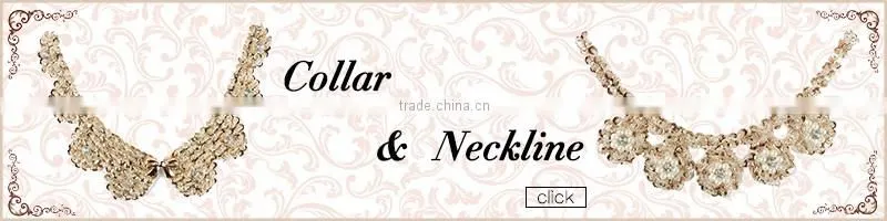 Elegant style embroidered lace collar with bowknot