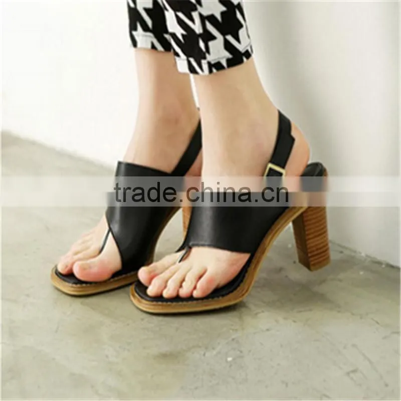 Gold sexy korean women thick heel sandals more than $1 dollar shoes