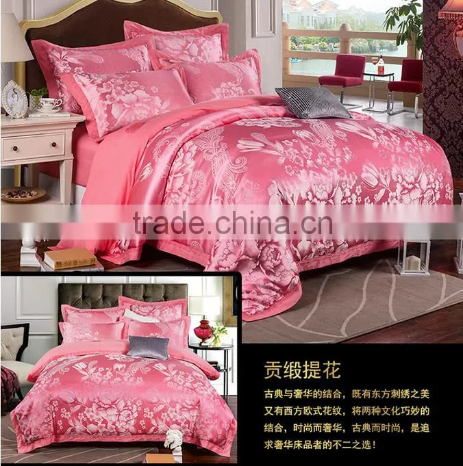 Wedding suite optimal silk satin jacquard Bedding Set