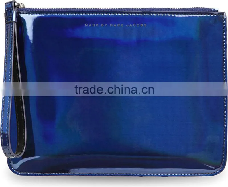 Metallic Silver leather Wristlets wallet