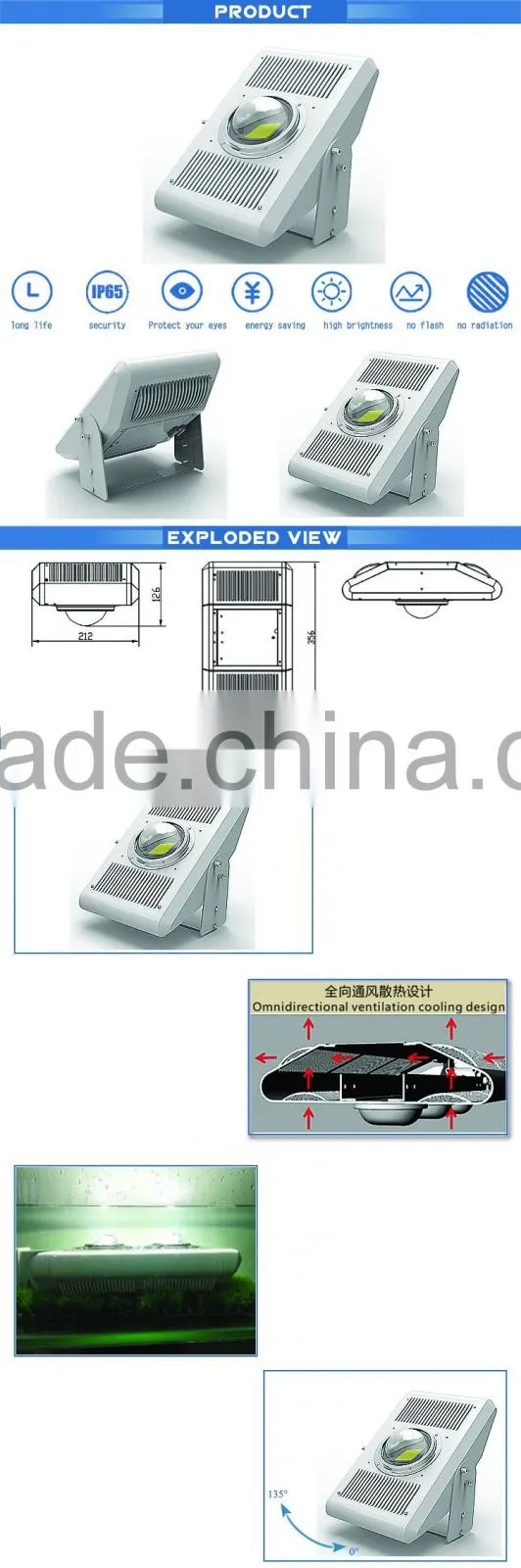 Standardized module led tunnel light 50W