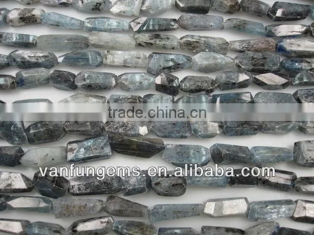 Faceted tumble old blue kyanite stone