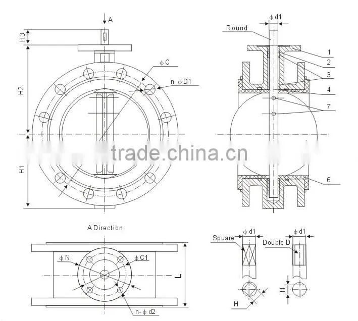 (BV-MZ-003) concentric double flanged butterfly valve price