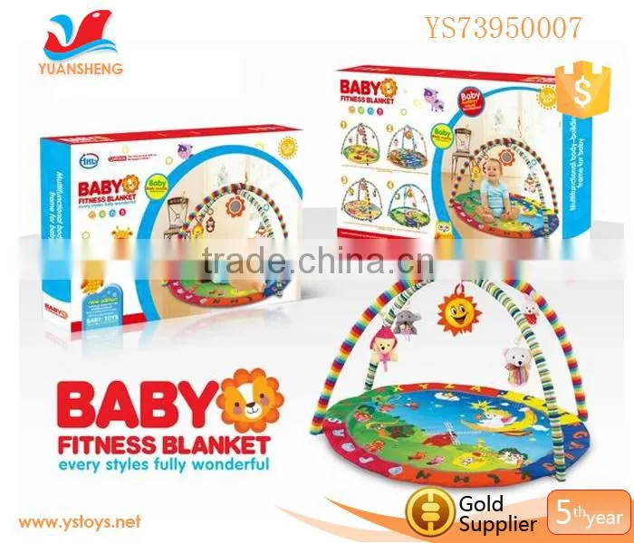 Lovely Colourful Plastic Baby Safety Fitness Frame with Baby Rattle Baby Play Gym Blanket