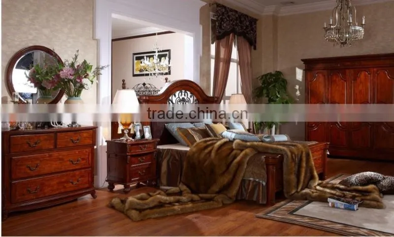 top sale solid wood american bedroom furniture sets/newest hand carved bedroom furniture designs AS6