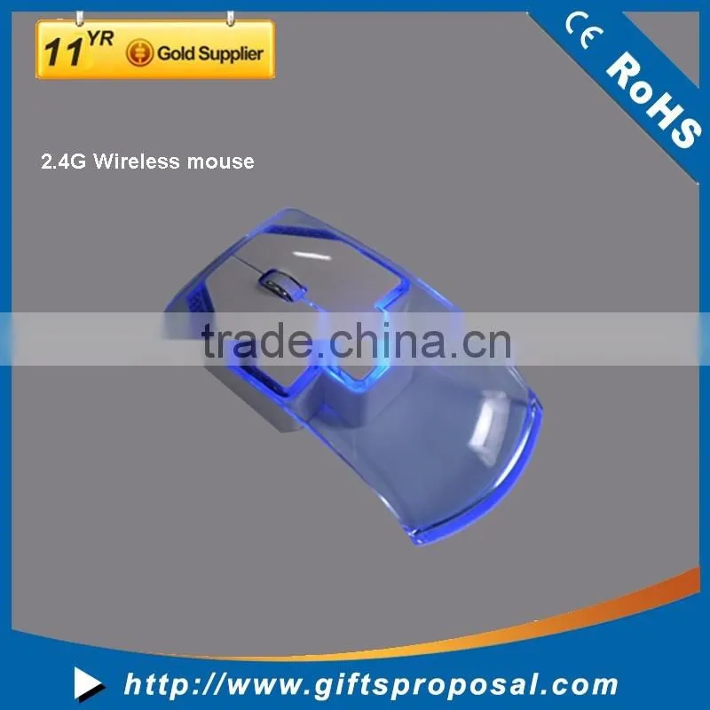 Shinning light up brightly led Thin transparent colorful light wireless mouse