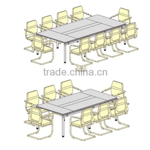 Hotel/office conference table with metal frame and particle board