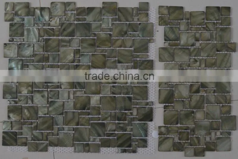 2016 Multisize Colored Gray River shell mosaic tile, backsplash,bathroom wall tile