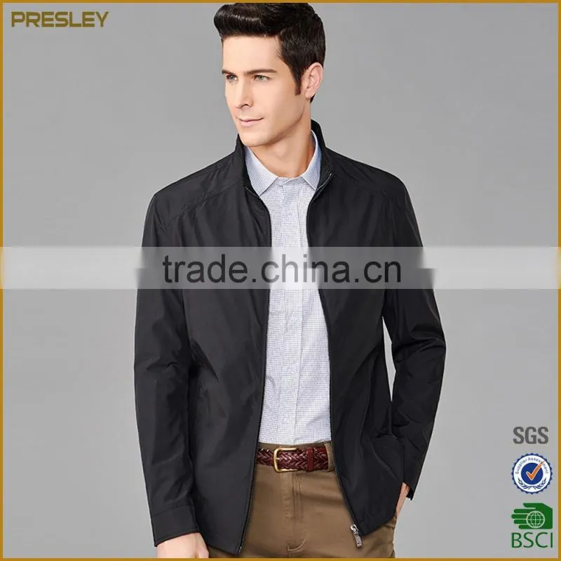 2016 Cusom Simple Design Black Blank Men Bomber Jackets for Business Men