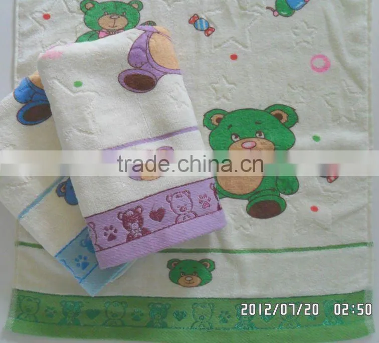 100% cotton velour printed children bath towel 21s yarn