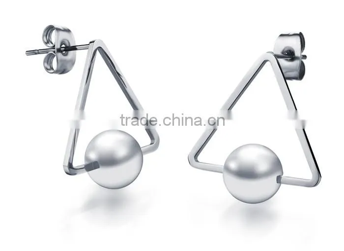 wholesale fashion jewelry for ladies triangle shell pearl earring