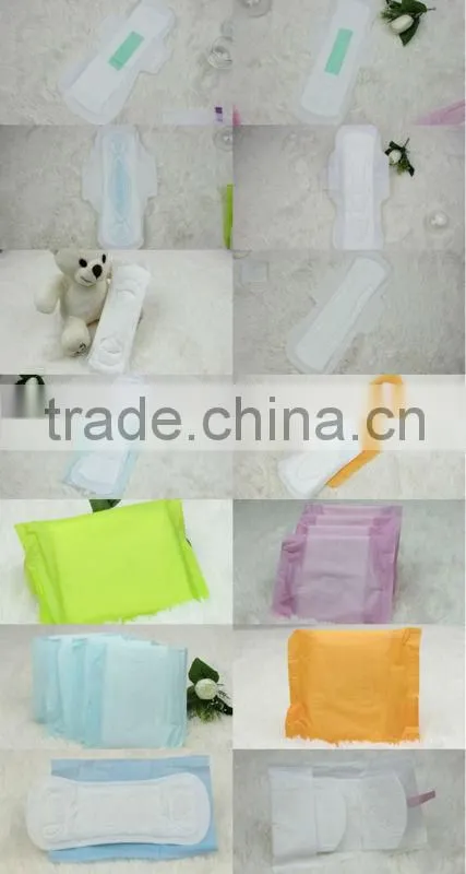 Panty Liners,snaitary napkin 3folds with color PE film,anion