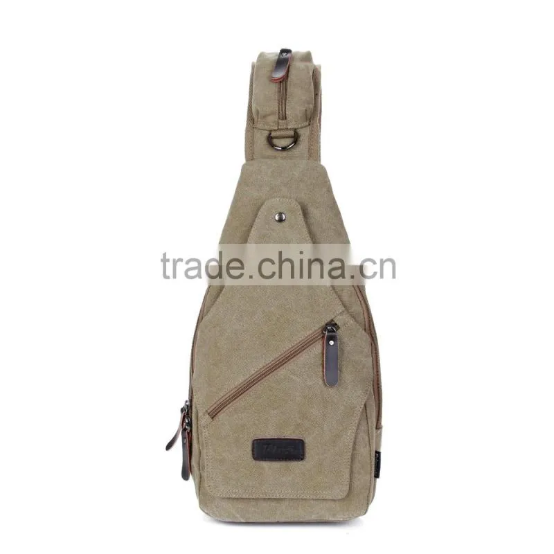 High quality mens long shoulder strap bag and canvas chest bags