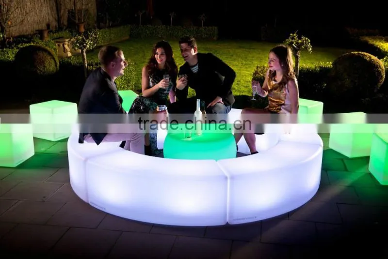 Commercial led circled glowing light chair led Furniture led table led chair General Use and No Folded Led Chair
