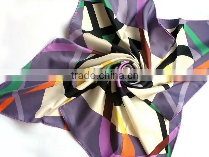 Superior Silk Twill Foulard Square Scarves Colorful