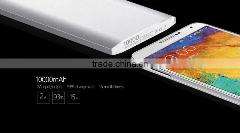 A grade battery 10000mah metal silver best quality power bank
