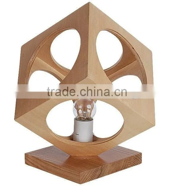 Home decoration New World Cube Wood Table Lamp