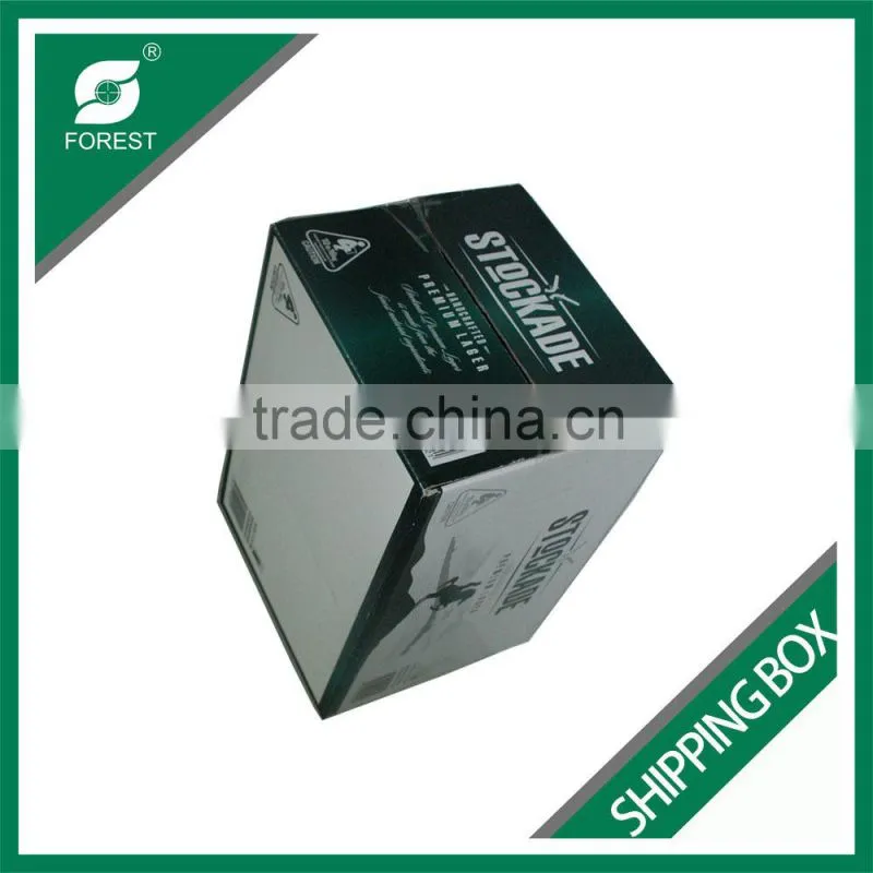 12 BOTTLES BEER PAPER SHIPPING BOX CUSTOM GLOSSY BEER CORRUGATED SHIPPING BOX