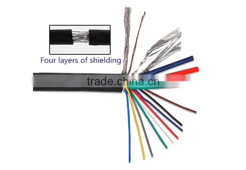 High quality 15pin VGA cable with two ferrites