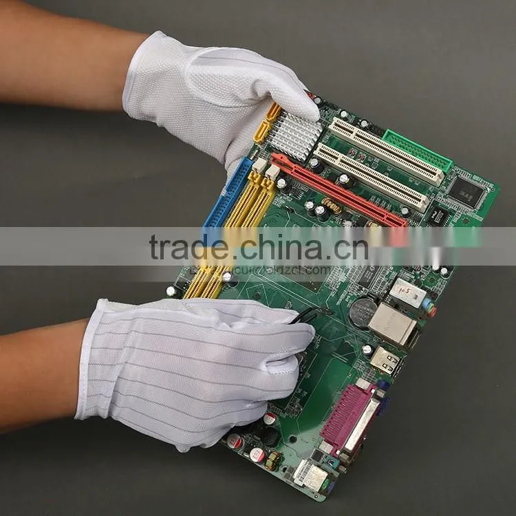 Electronic Work Anti Static Esd Glove With PVC Dot Coated