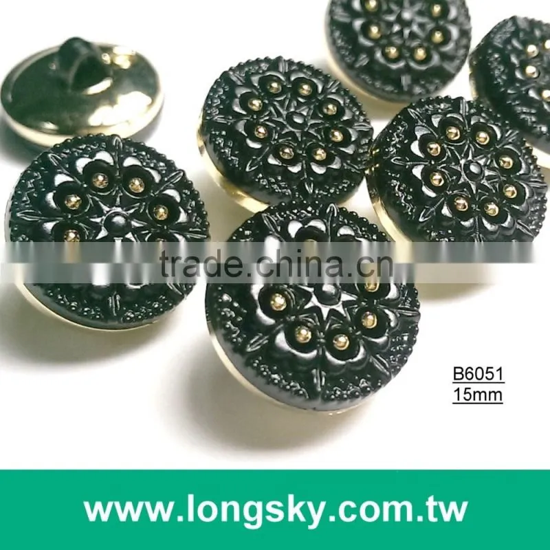 (#B6056) two holes gold plating white rim two parts assembled garment button