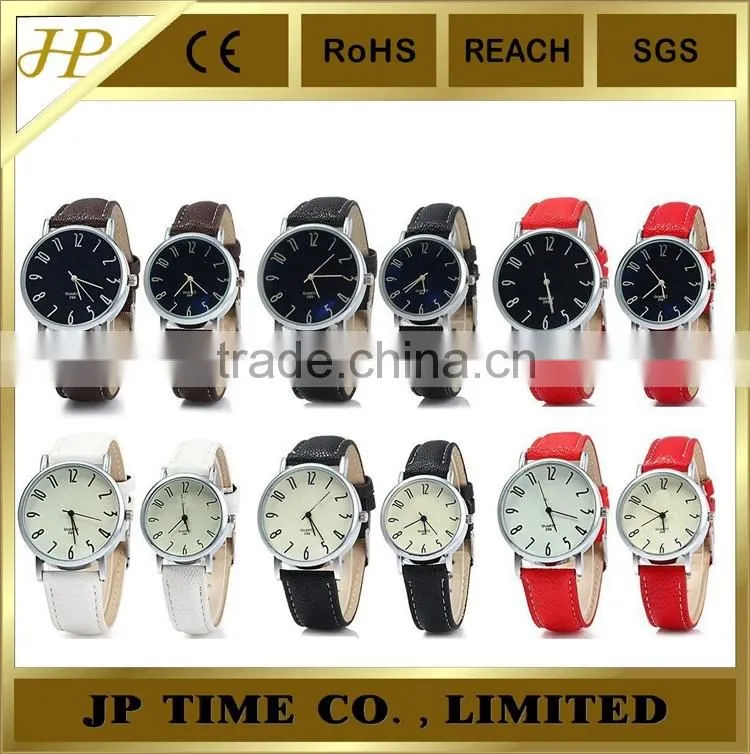 Business Quartz Leather Band Alloy case new couple lover wrist watch