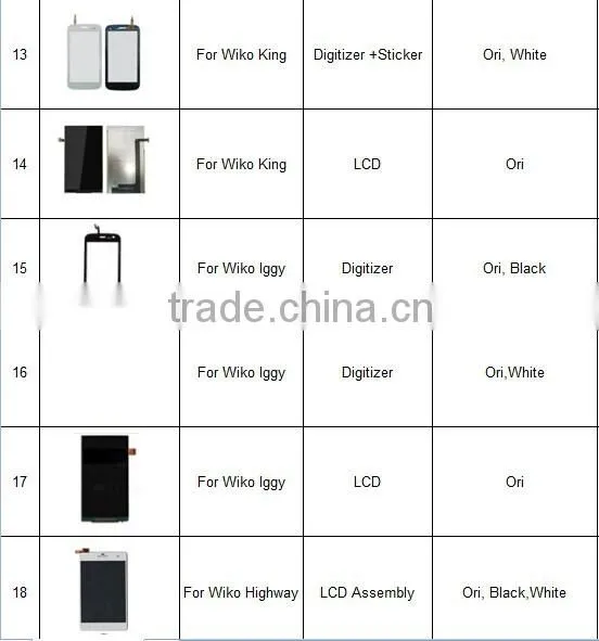Hot Sales original touch panel for Wiko Barry, for Wiko Barry Spare Parts