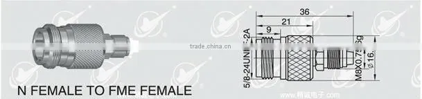 50ohm N female to FME female adapter connector