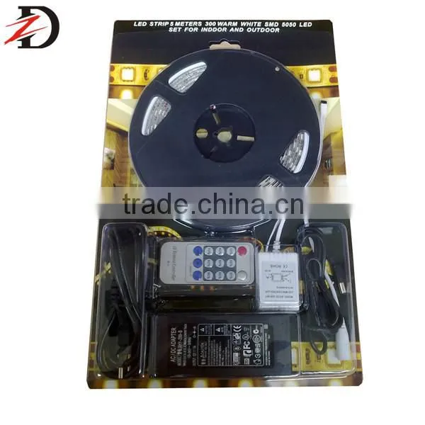 SMD5050 Single Color LED Tape Light Blister Package