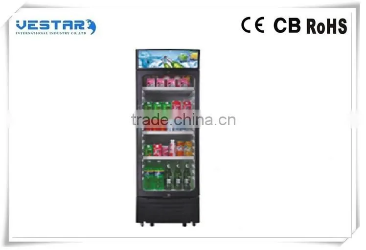 refrigerator used for sale outside condenser with handle and key 250L VSC-250 glass door refrigerator
