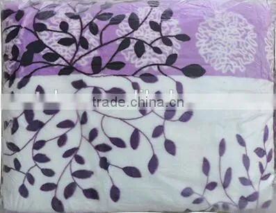 Leaves pattern 100% polyester flannel blanet