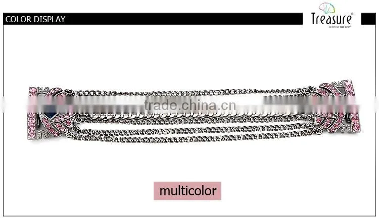 2016 Fashion new design pink rhinestone luxury alloy bracelet for elegant women wholesale
