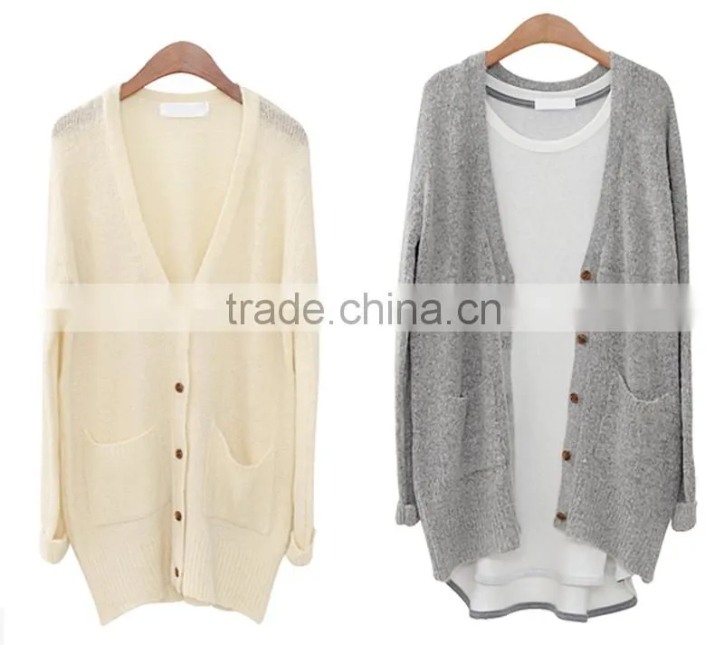 Wholesale mongolian cashmere plain ladies fashion winter cardigan ladies cardigan sweater
