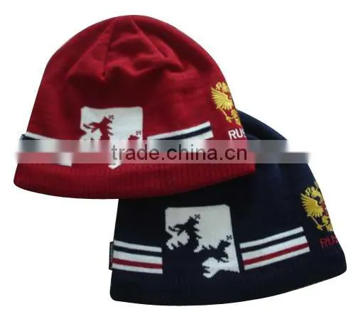 100% acrylic yarn jacquard knit beanie jacquard beanie hat