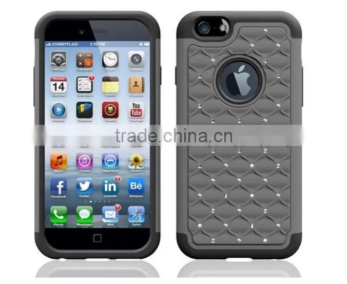 Durable Quality For iPhone 6s Bling Bling Silicon Heavy Duty Back Cover