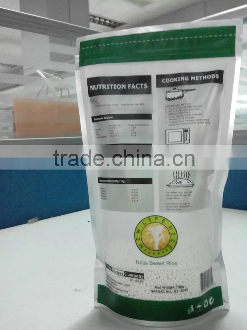 Plastic Stand Up Pouch With Zipper for Food