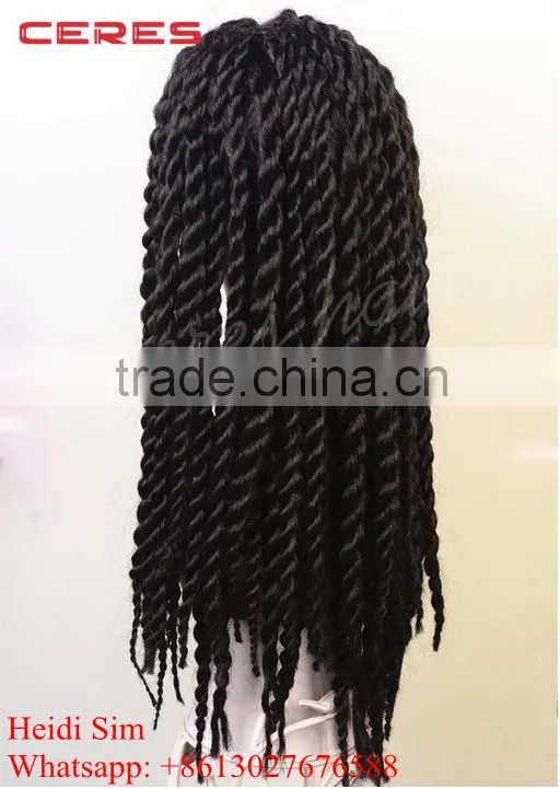 100% Japanese fiber havana mambo twist crochet braids synthetic lace front wig wtih baby hair