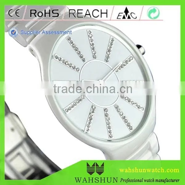 High quality 2016 hot sale luxury simple ceramic watch sapphire watches for men and ladies