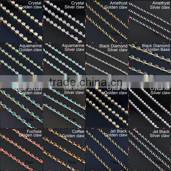 Pearl cup chain silver or golden claw,MOQ 50m paypal accepted,sparse chain,cheap rhinestone chain