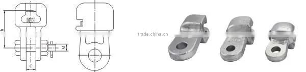 Electrical Hot Dip Galvanized Forged Steel Socket Clevis