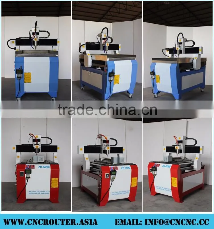 DSP Control Small CNC Router Metal 6090 With 2200W Spindle Stainless Steel Water Slot Rotary Axis X(600MM)*Y(900MM)*Z(150MM)