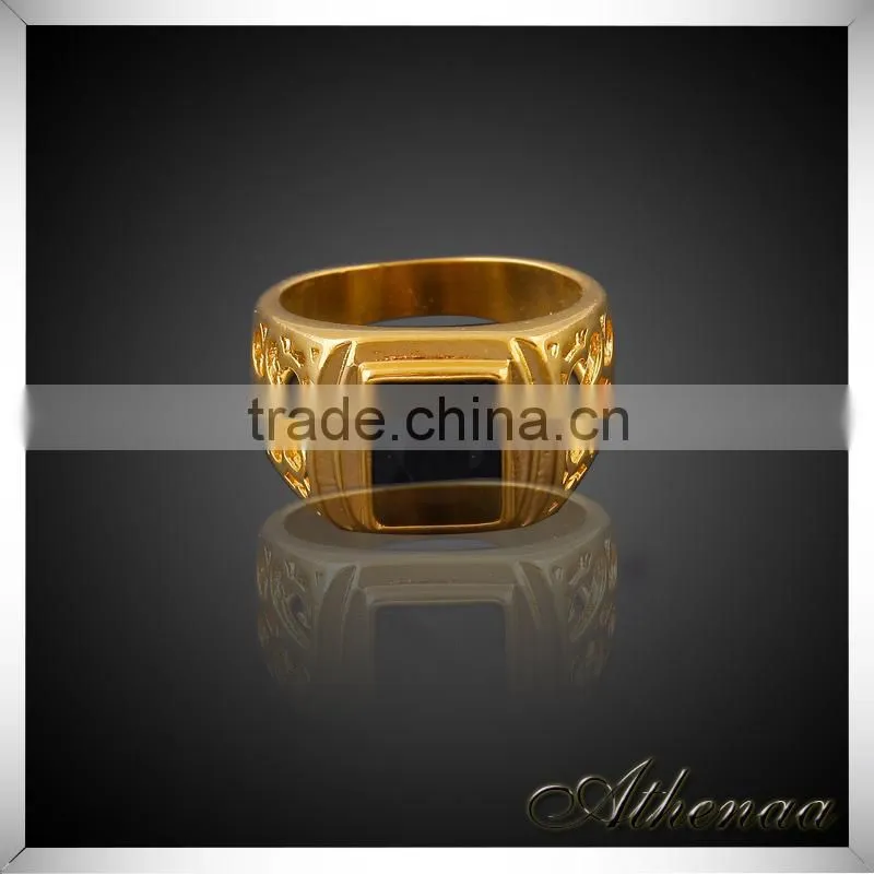 ATHENAA Good Quality Brass Hot Selling Handsome Men's Ring 18k Gold Jewelry Wholesale