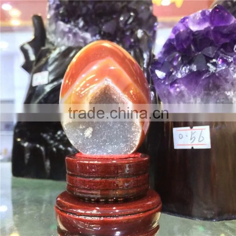 Natural Colorfull Agate Geode Crystal Egg Ornaments