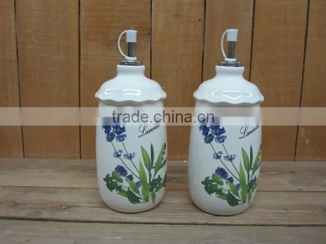 New lavender design ceramic condiment set tableware full condiment set