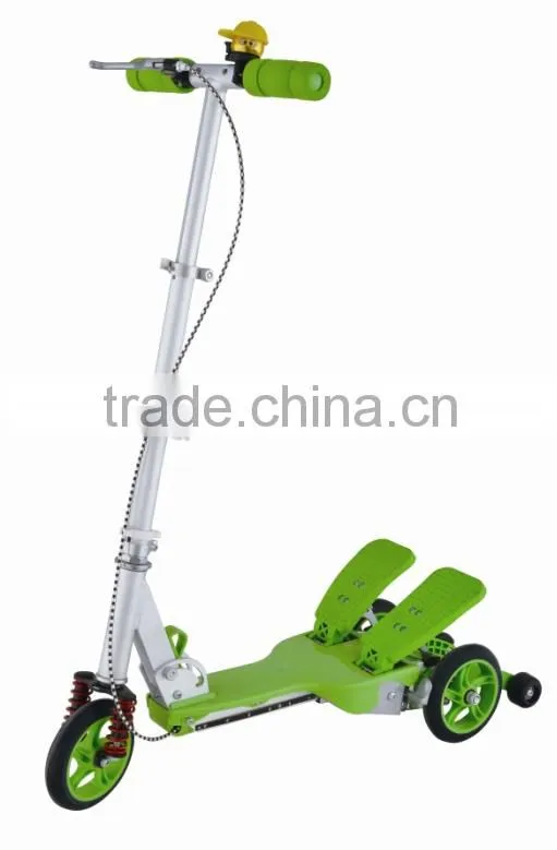 3 wheel dual pedal scooter with suspension for sale