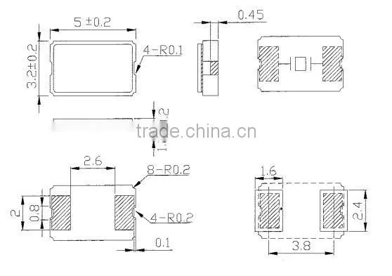 5032 osc 25mhz dielectric resonator quartz piezoelectric crystals