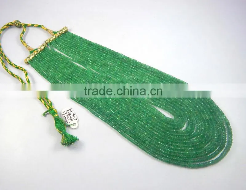 beautiful Multi strand Topa quality emerald beads Neacklacer antique look 13 strand necklace