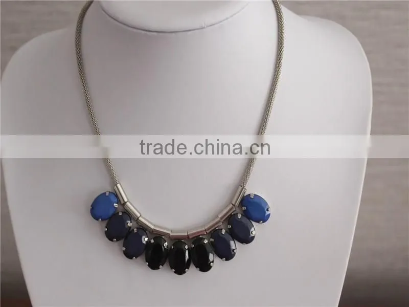 White gold plated necklace, high quality crystal pendant necklace