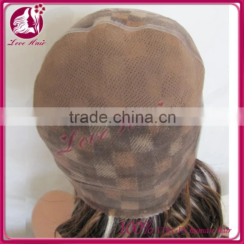 Mixed color 100% human hair wig for black women wearing full lace wig