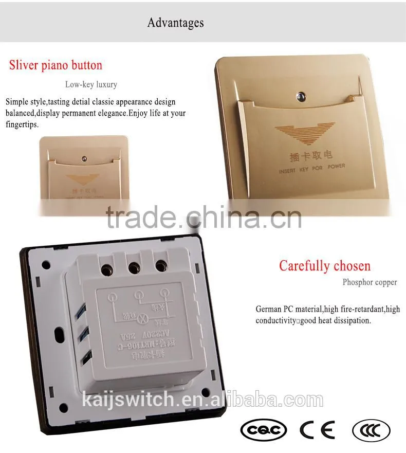 Best quality stylish card power key on/off switch